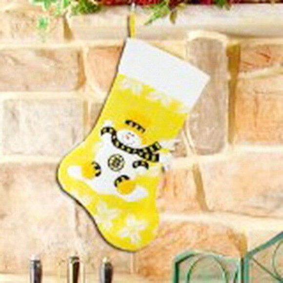 BOSTON BRUINS CHRISTMAS STOCKING NHL HOLIDAY SNOWMAN TEAM COLORS VERY CUTE NEW - Picture 2 of 2